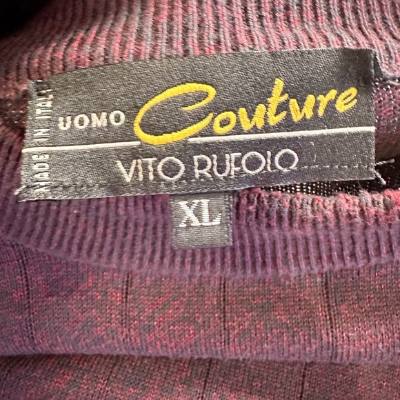 Men's  UOMO Couture Crew Neck Purple Sweater Size XL - Picture 3 of 4